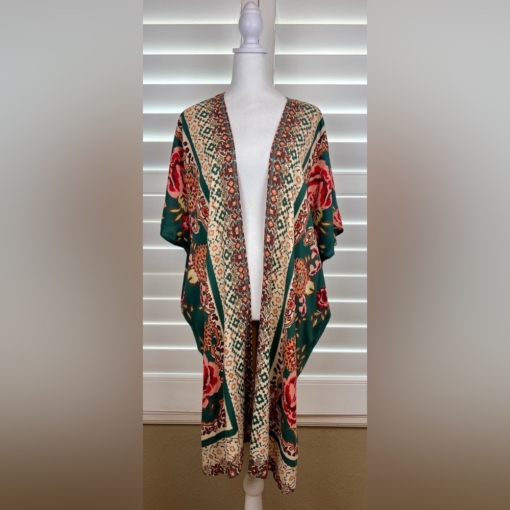 Gorgeous Fall Green Kimono Sz.S, By Angie